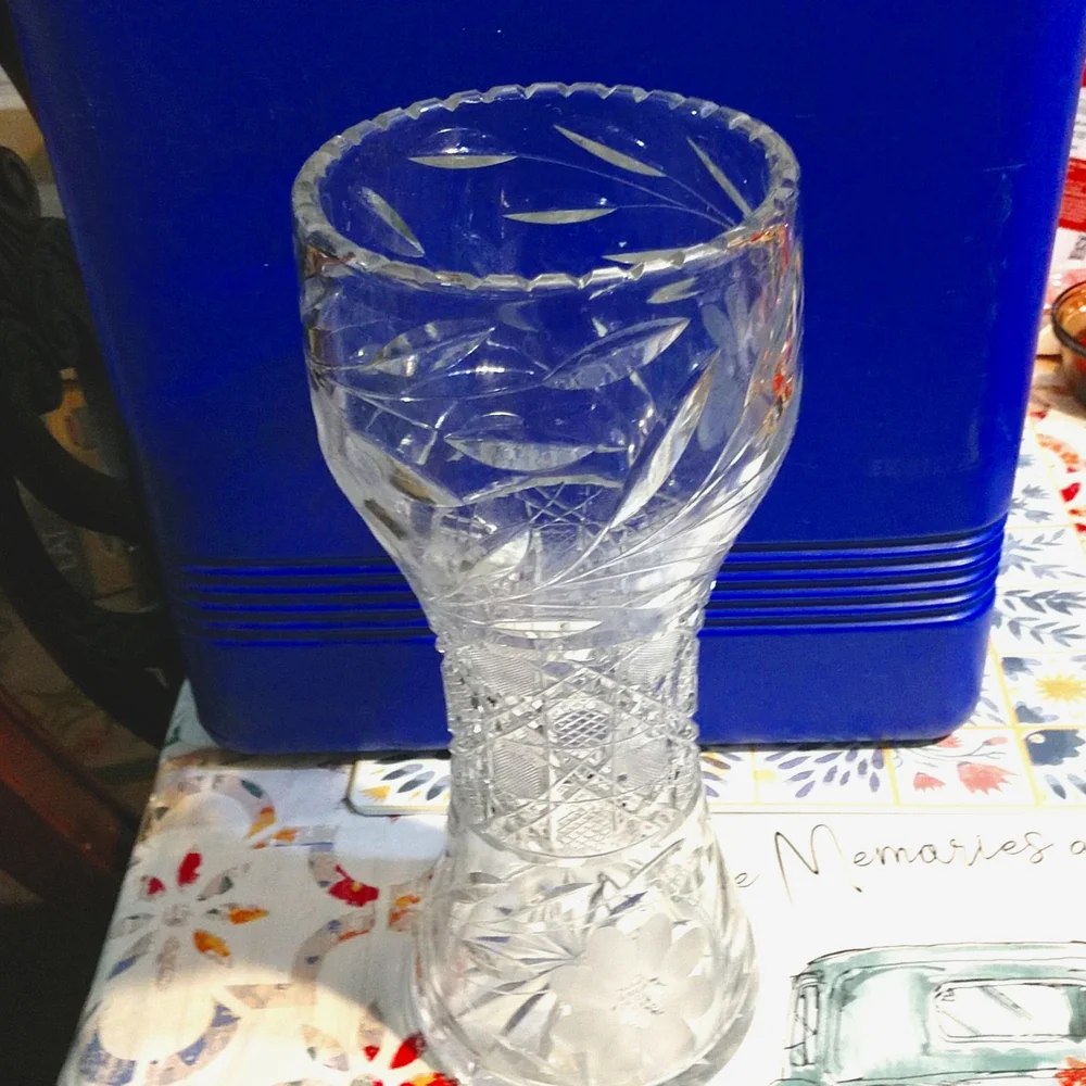 Botanical Elegant Vintage Crystal Hand-Cut Heavy 12
